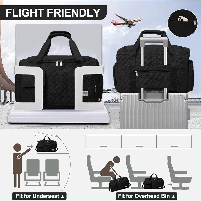 Travel Gym Duffel Tote Wet Pocket Shoe Storage Black5
