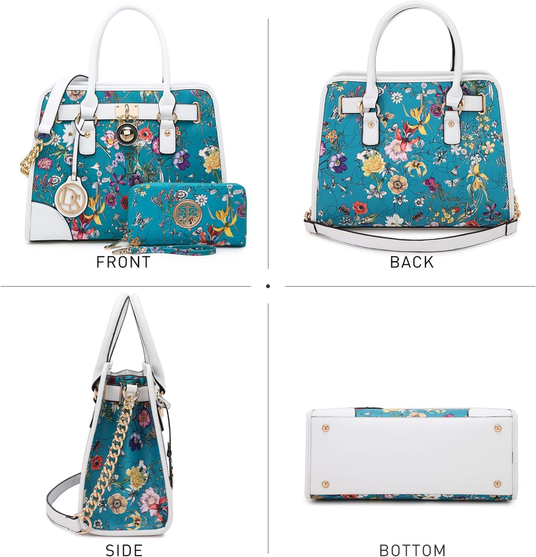 Women Handbags Top Handle Satchel Purse Shoulder Bag Hobo Bag Work Bag Set 2Pcs2