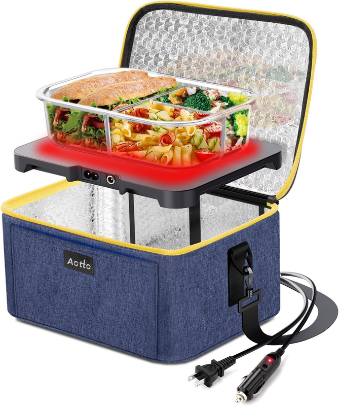 Portable Electric Lunch Box Food Warmer 12V/24V/110V Car Oven Navy Blue0