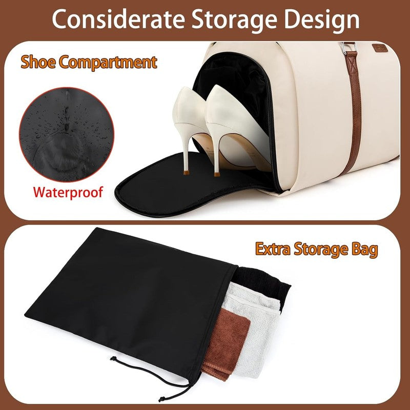 50L 2in1 Garment Duffle Bag Shoe Compartment Hanging Suit Travel Carry On1