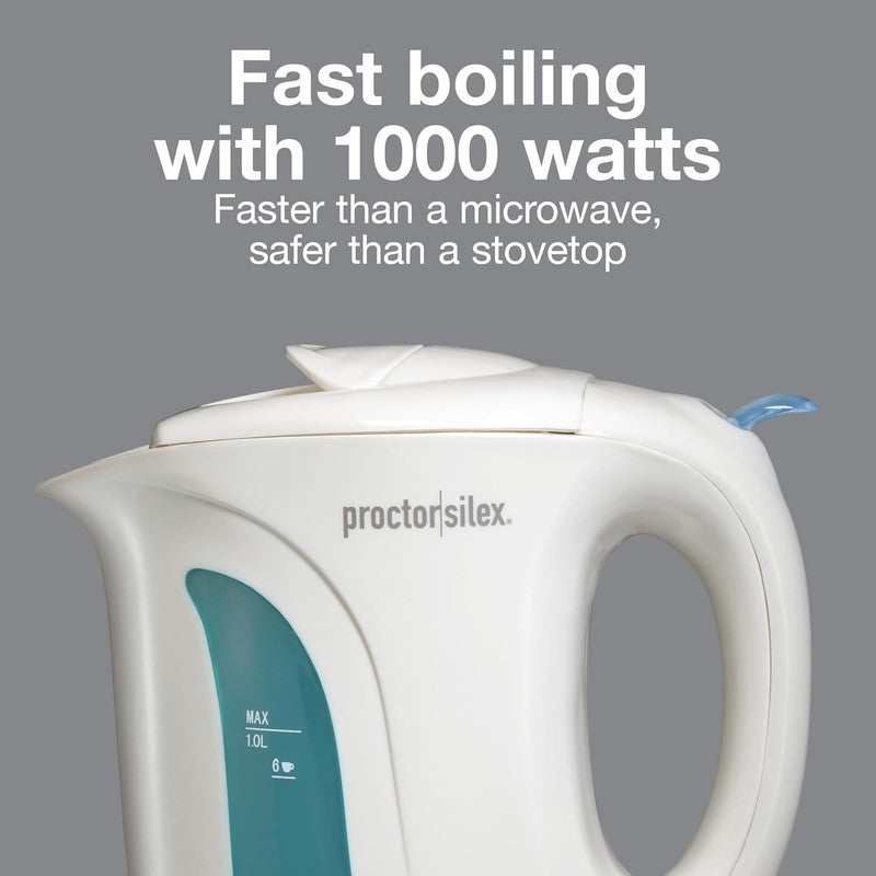 Electric Tea Kettle 1L 1000W Fast Boil Auto Shut Off Boil Dry Protection White5