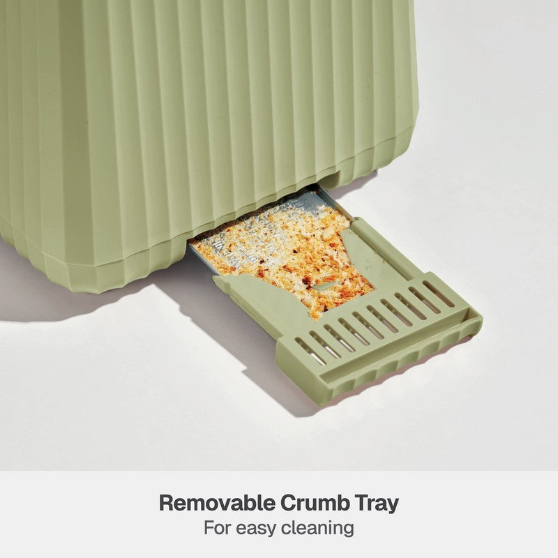 2-Slice Toaster, Extra-Wide Slots with Removable Crumb Tray, Eucalyptus Green7