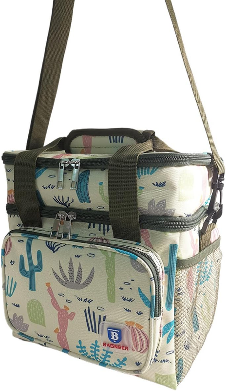 Double Decker Insulated Lunch Bag 14L Cactus Cooler for Men & Women6