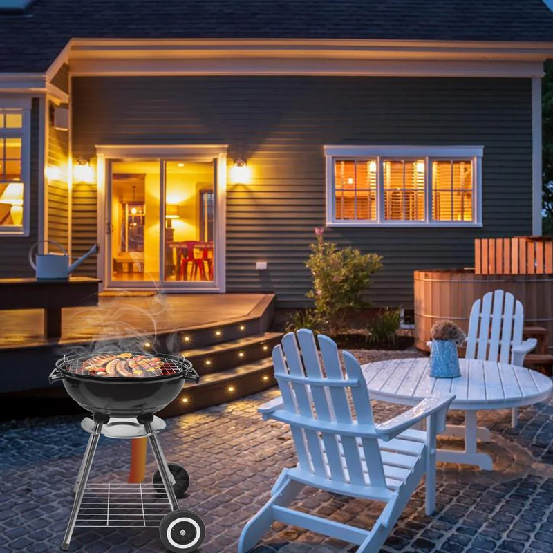 Portable Steel Charcoal Grill BBQ Grill Spherical Design Black2
