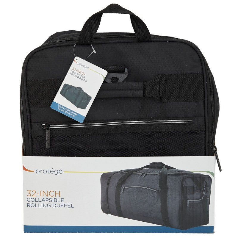 Protégé 32" Large Collapsible Rolling Travel Duffel - Black8