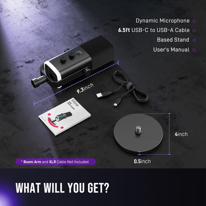 USB/XLR Dynamic Microphone for Podcast Recording, PC Computer Gaming Streaming M8