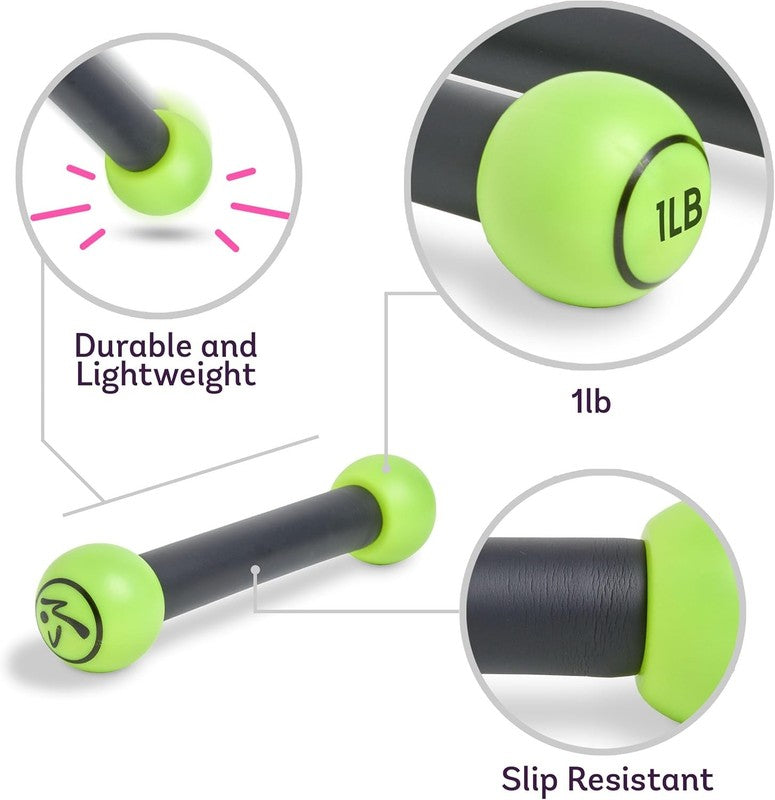 Toning Sticks 1 Lb Weights Set of 2, 1 Pound Hand Weights for Women, Dumbbell We4