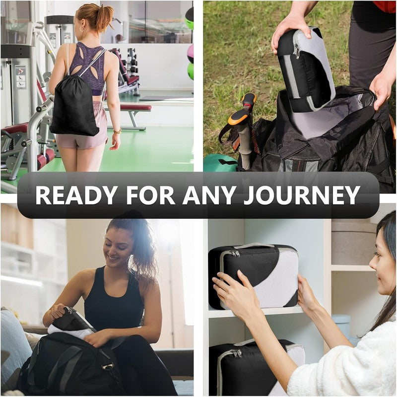 Travel Packing Cubes Set   8 Organizers in 4 Sizes for Luggage (Black)5