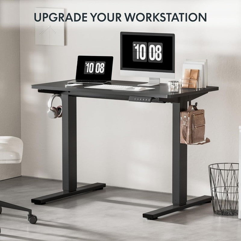 Electric Height Adjustable Standing Desk 48"x24" - Black Frame & Top4