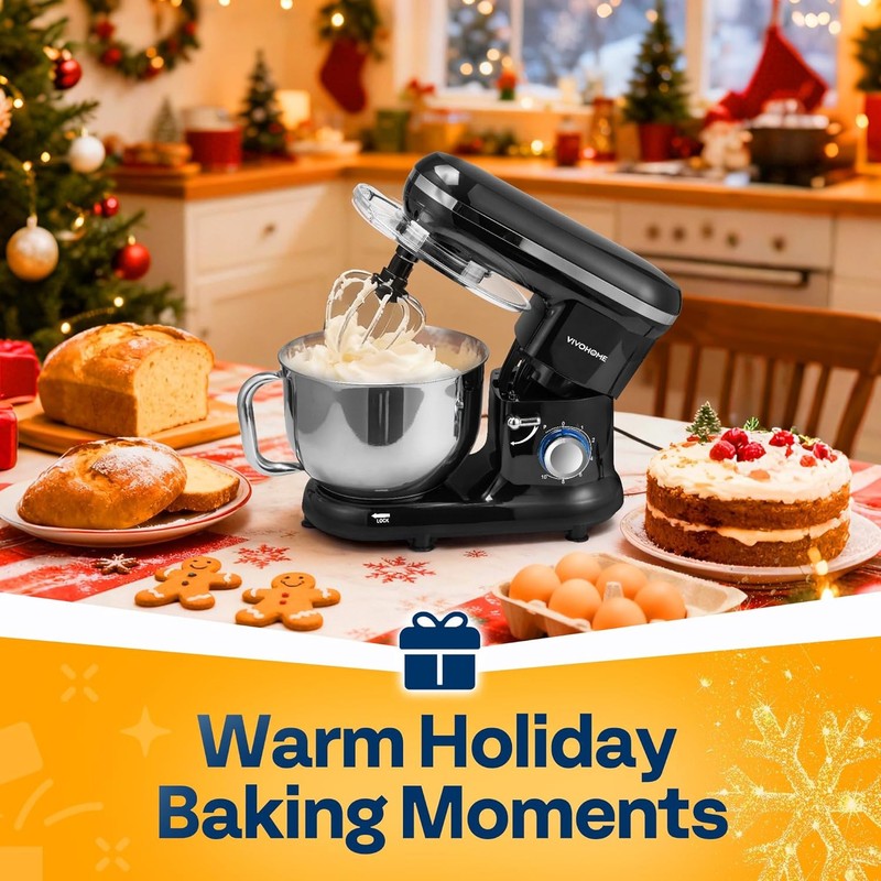 660W Stand Mixer 6QT 10-Speed Tilt-Head w/ Dough Hook Whisk Beater5