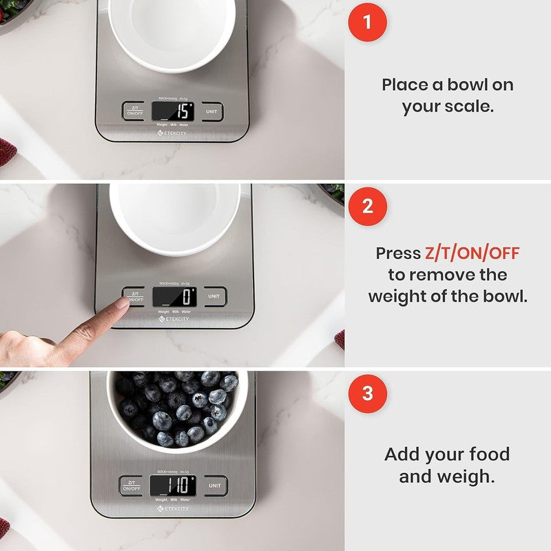 Digital Kitchen Scale for Cooking, Baking & Meal Prep   Stainless Steel Design5