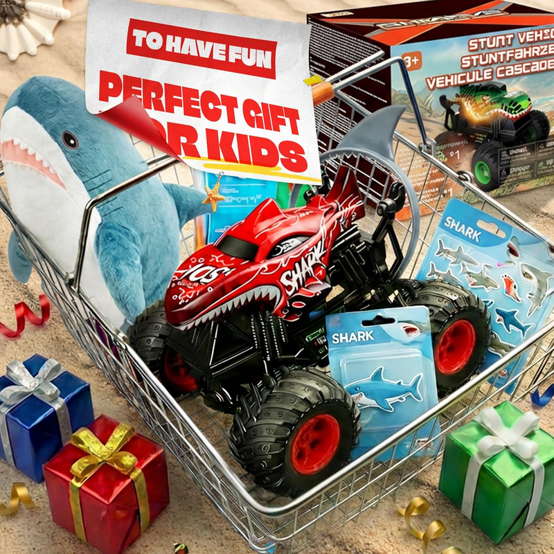 RC Monster Truck Toy Dinosaur Car 1:20 Scale Light Music 3° Spin Drift Red6