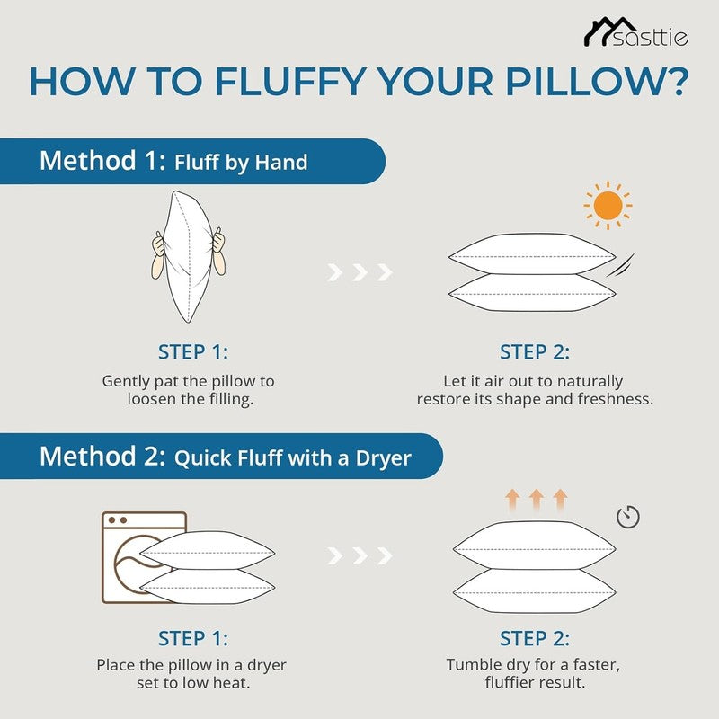 Pillows Queen Size Set of 2, Down Alt, Hotel Quality, for All Sleepers, Washable8