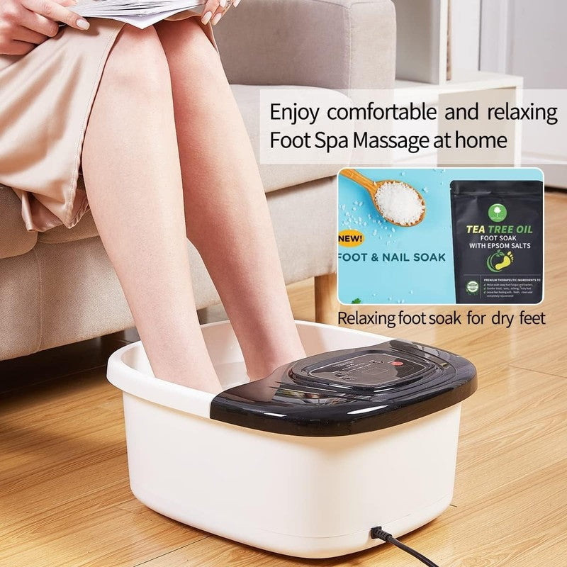 Foot Spa Bath Massager with Heat, Epsom Salt,Bubbles, Vibration and Red Light, T1