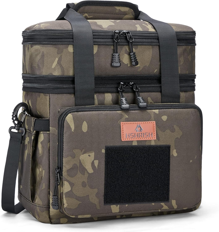 Large Expandable Insulated Lunch Bag 16L/24 Cans Black Camo0