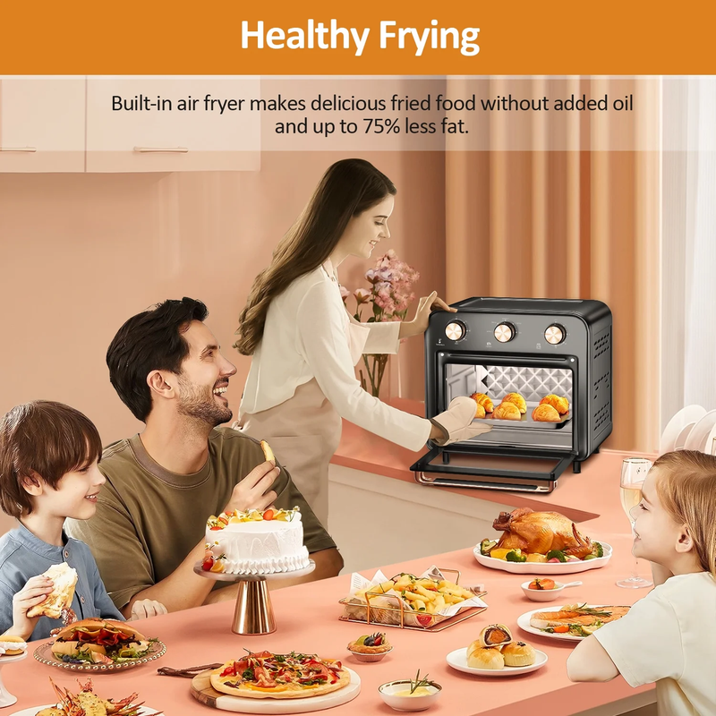 5 in 1 Air Fryer Toaster Oven, 1300W, 17 Quart, Oil Less Cooking Combo7