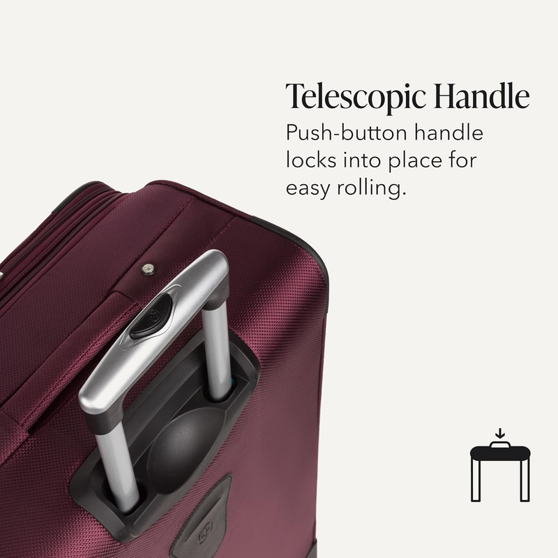 Large Softside Expandable Spinner Luggage Lightweight Travel Suitcase Merlot6
