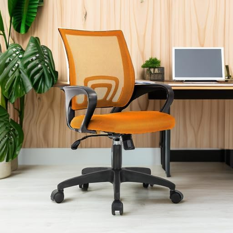 Ergonomic Office Chair Red Mid-Back Swivel Desk Chair Adjustable Height5