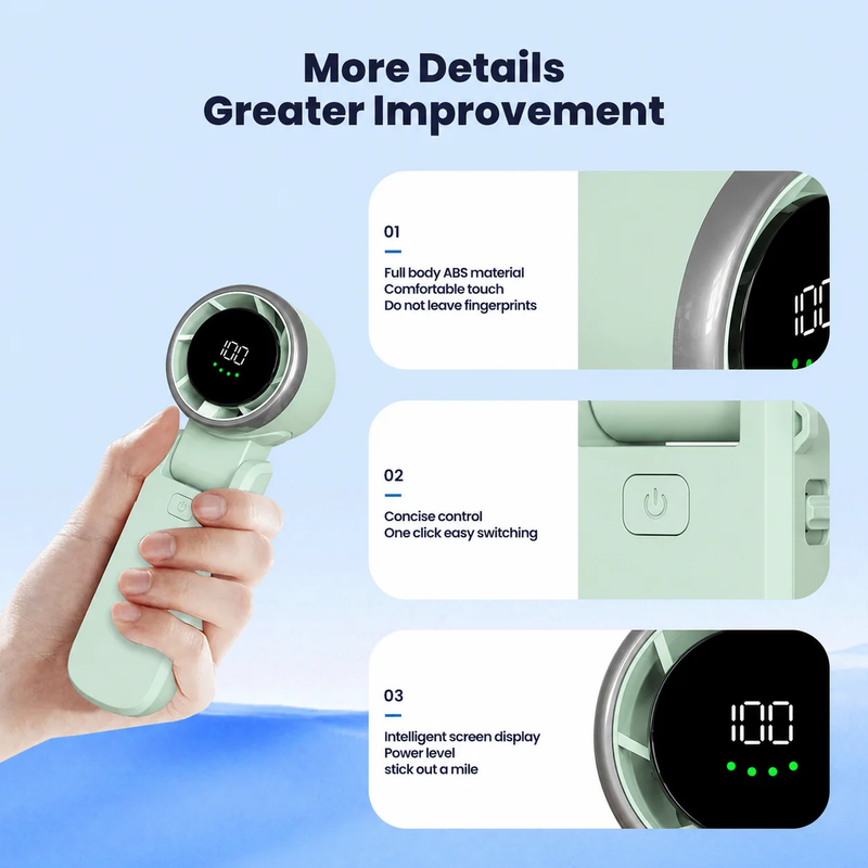 Portable Fan, 100 Speeds 3 in 1 Handheld Mini Desk Fan for Travel Sport Outdoor1