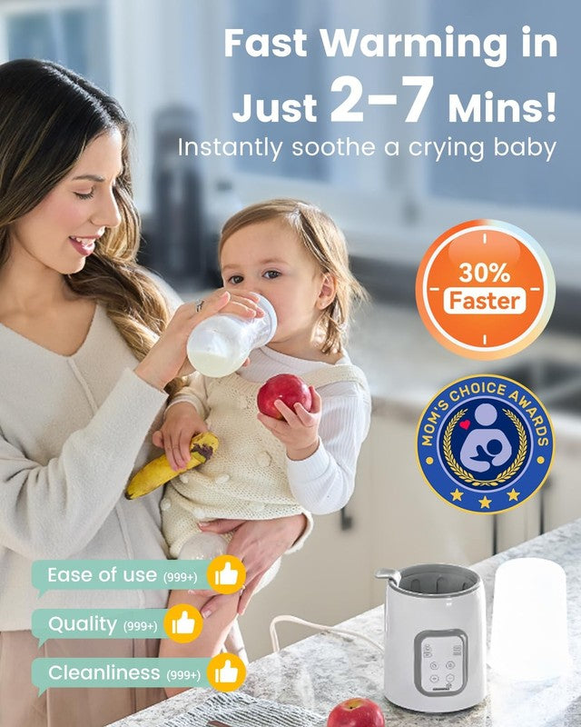 8-in-1 Fast Baby Bottle Warmer w/ Timer, Defrost, Sterilize, Food Heater Gray1