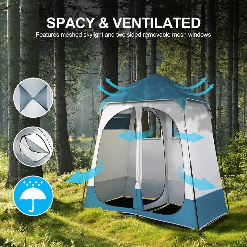 Outdoor Indoor 2 Room Shower Tent Pop Up Privacy Shelter1