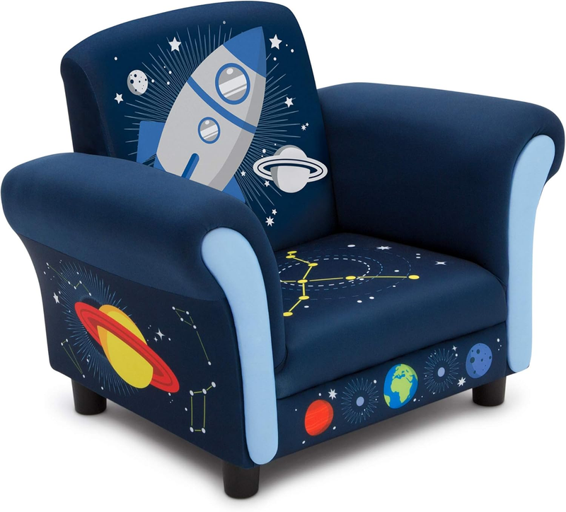 Space Adventures Kids Upholstered Chair, Blue3