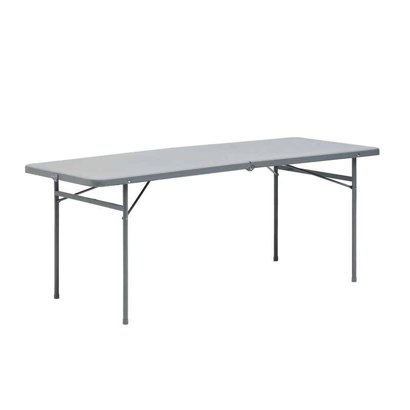 6 Foot Bi Fold Plastic Folding Table Gray10