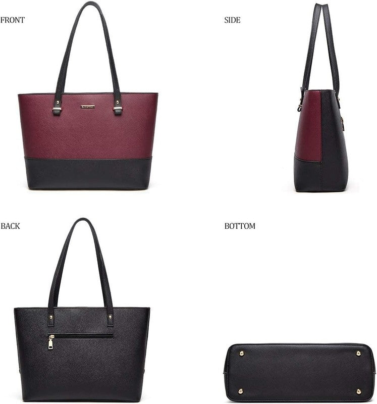 Women Fashion Synthetic Leather Handbag Set 4PCS Tote Shoulder Satchel Purse1