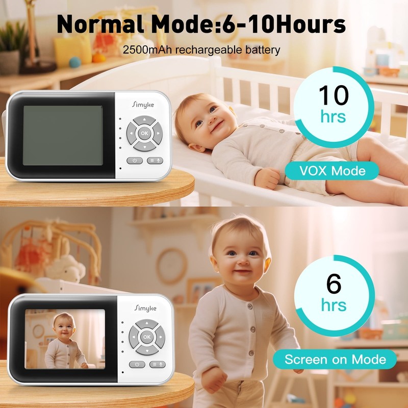 Dual Camera Video Baby Monitor, 2.8" LCD, Wireless, Night Vision, 2-Way Audio, A10