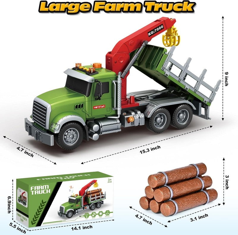 Farm Truck Toy with Loading Crane Lights and Sounds for Boys and Girls Ages 3 63