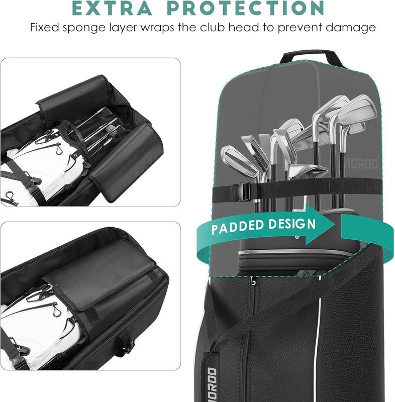 Golf Travel Bag w Wheels Soft Sided 900D Oxford Padded Club Protection Universal1