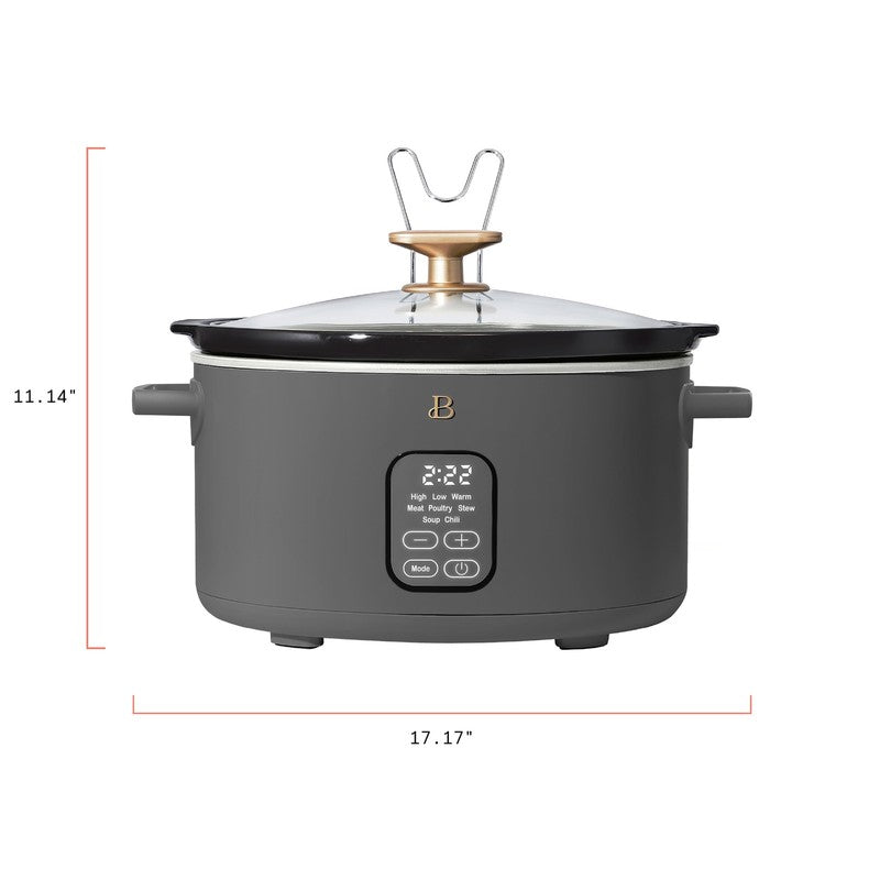 6 Qt Programmable Slow Cooker, Oyster Grey by Drew Barrymore10