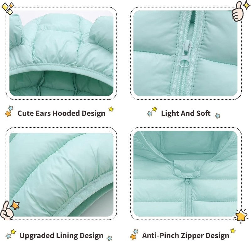 Baby Puffer Jacket Bear Hood Winter Coat 6M 3T Toddler Boys Girls Warm4