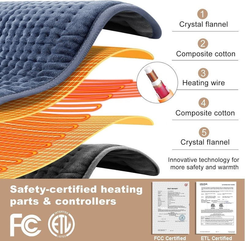 Heating Pad: 33 X 17 Inches Electric Heating Pad for Back Pain Relief -Extra Lar1