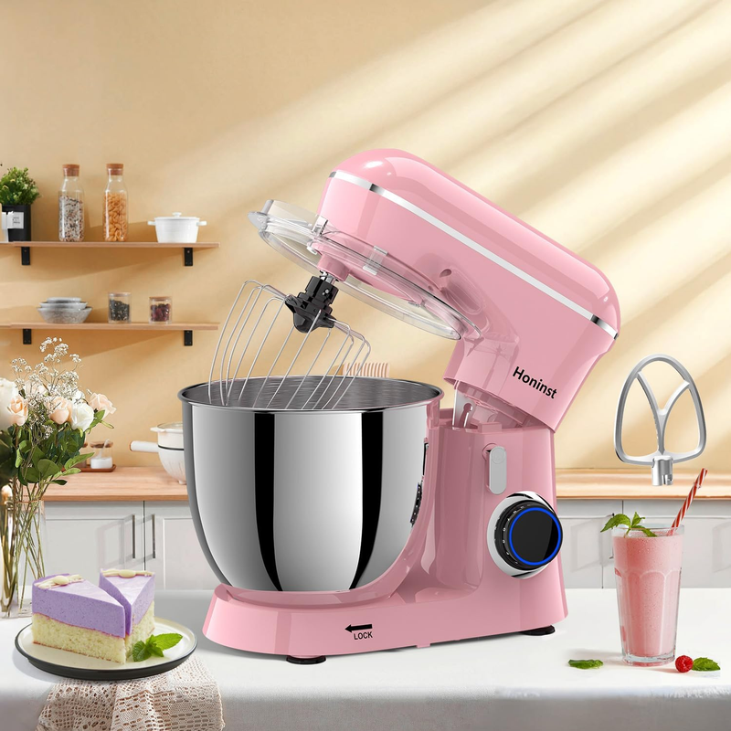 6.5QT Stand Mixer 10 Speed Tilt Head Kitchen Mixer Pink Baking Tool5