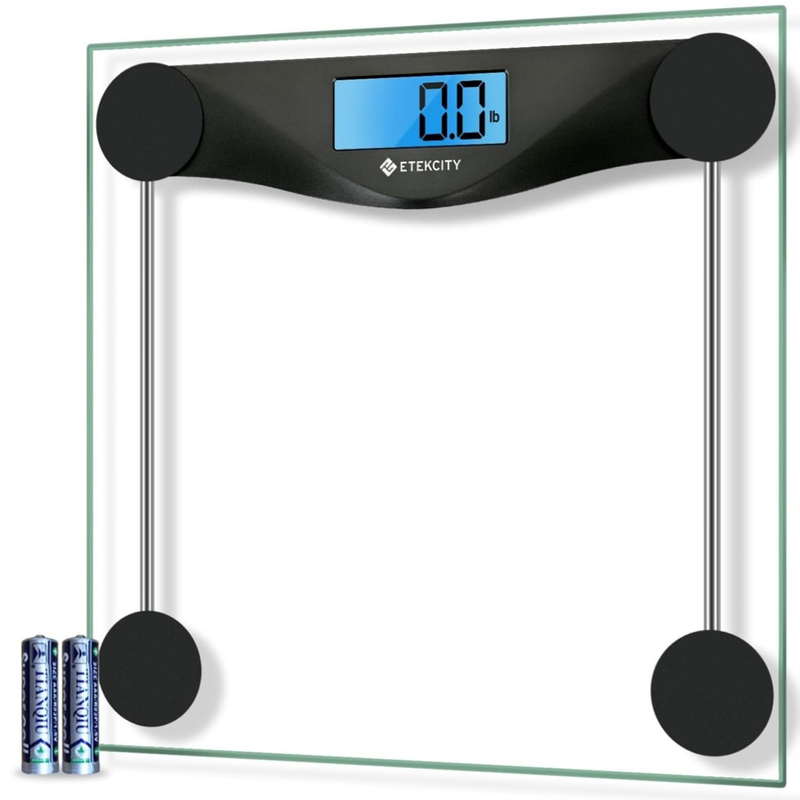 Bathroom Scale Digital Body Weight 400lb Large LCD Backlit Glass Scale0