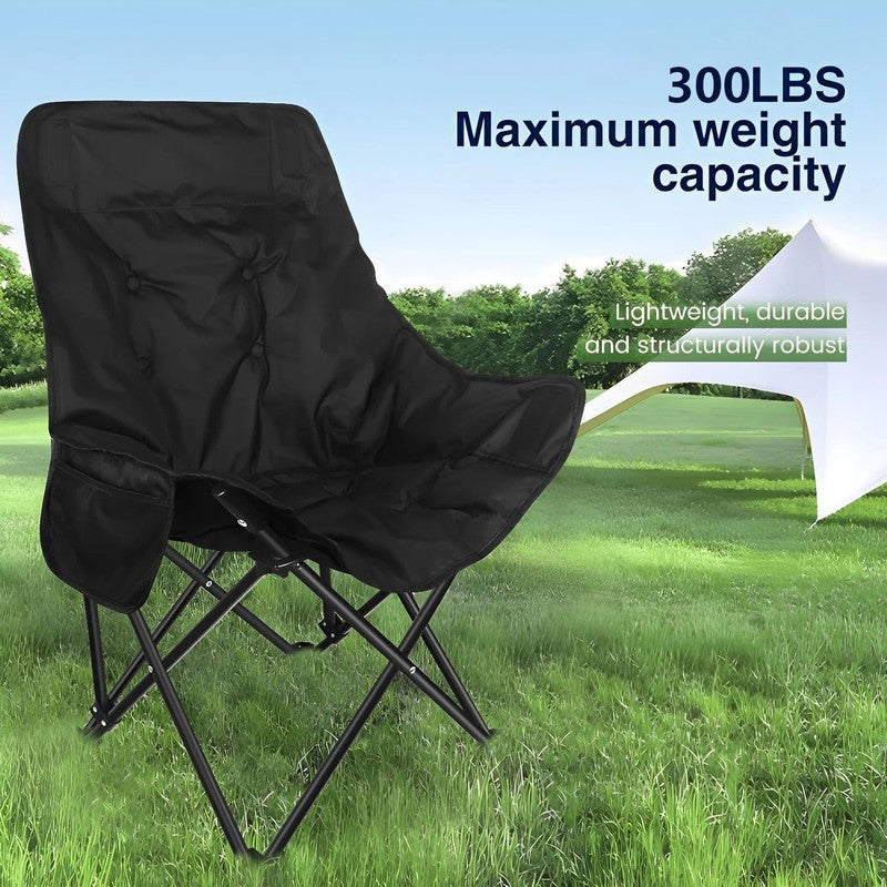 Camping Chair, Oversized Comfort Padded Folding with Cup Holder, for Outdoor Cam6