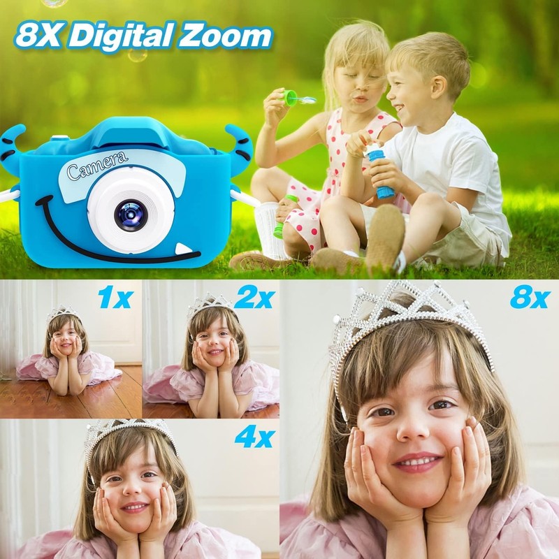 Kids Digital Video Camera Toy w/ Cartoon Cover 32GB SD Card Ages 3 86