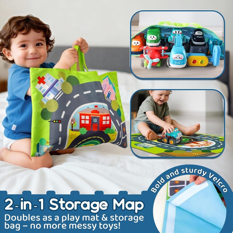 Big Cartoon Truck Car Toys for 1 Year Old Boy with Playmat/Storage Bag|Baby and5