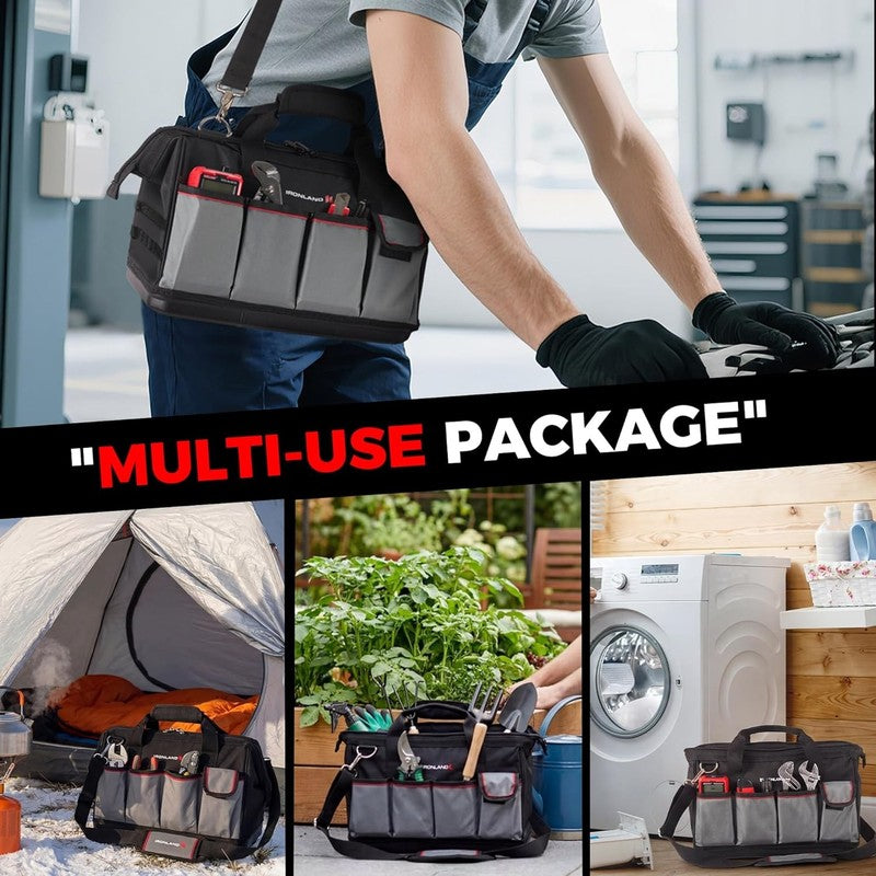 16.5" Hard Bottom Tool Bag Waterproof Heavy Duty Organizer for Men Mechanics5