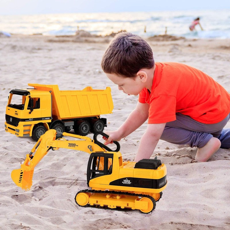 Construction Toy Set Excavator Dump Truck Bulldozer Digger Kids Vehicles6
