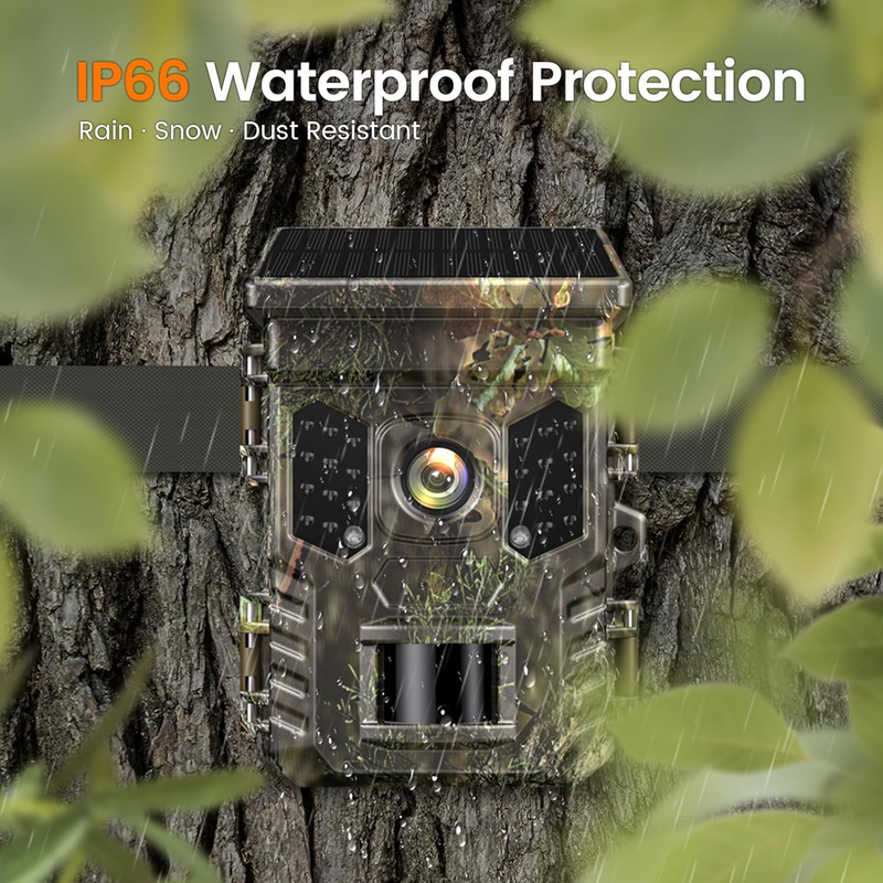 4K 64MP Solar Trail Camera WiFi Bluetooth 0.2S Night Vision IP66 Motion Cam6