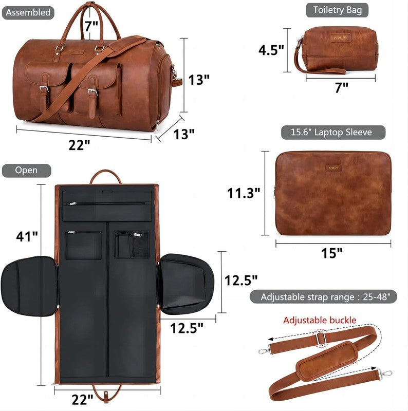 2in1 Garment Duffle Bag 3Pc Set Hanging Suit Travel Carry On4