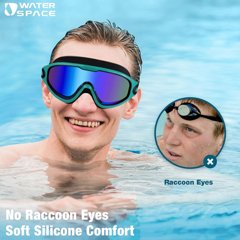 Men Women Swim Goggles 2 Pack Anti Fog 180° Wide View Swimming Goggles1