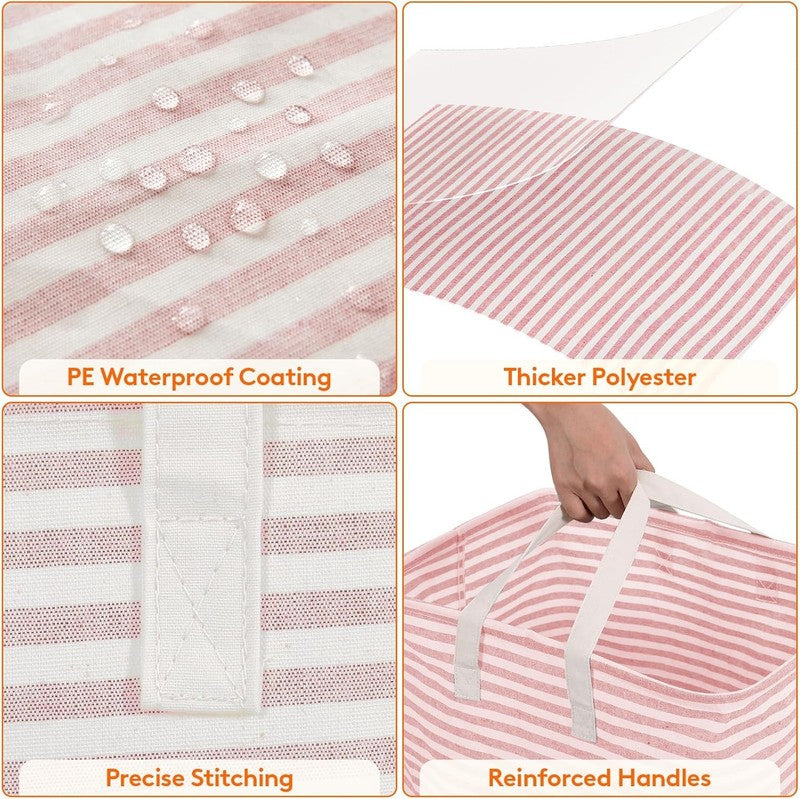2 Pack 80L Laundry Hampers, Large Collapsible Clothes Baskets, Pink5