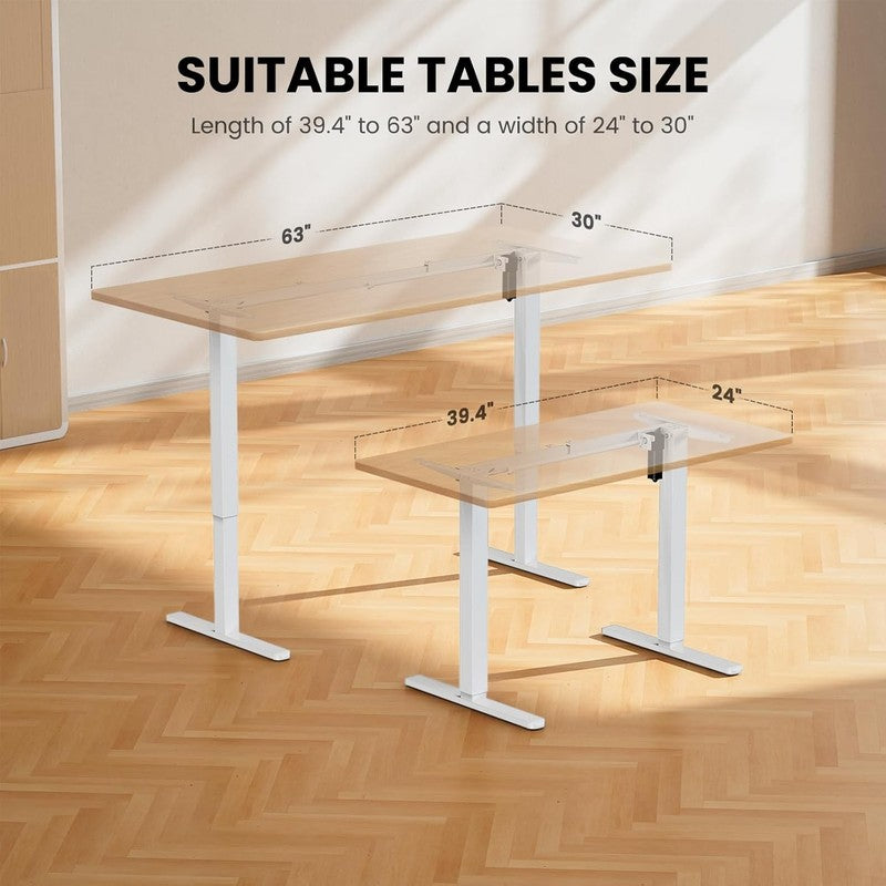 Electric Standing Desk Frame 4 Memory Height Adjustable Up to 47.2" White3