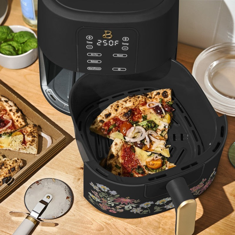 6 Qt Air Fryer w/ Turbocrisp Technology Evergood Ceramic Nonstick Black Flower10