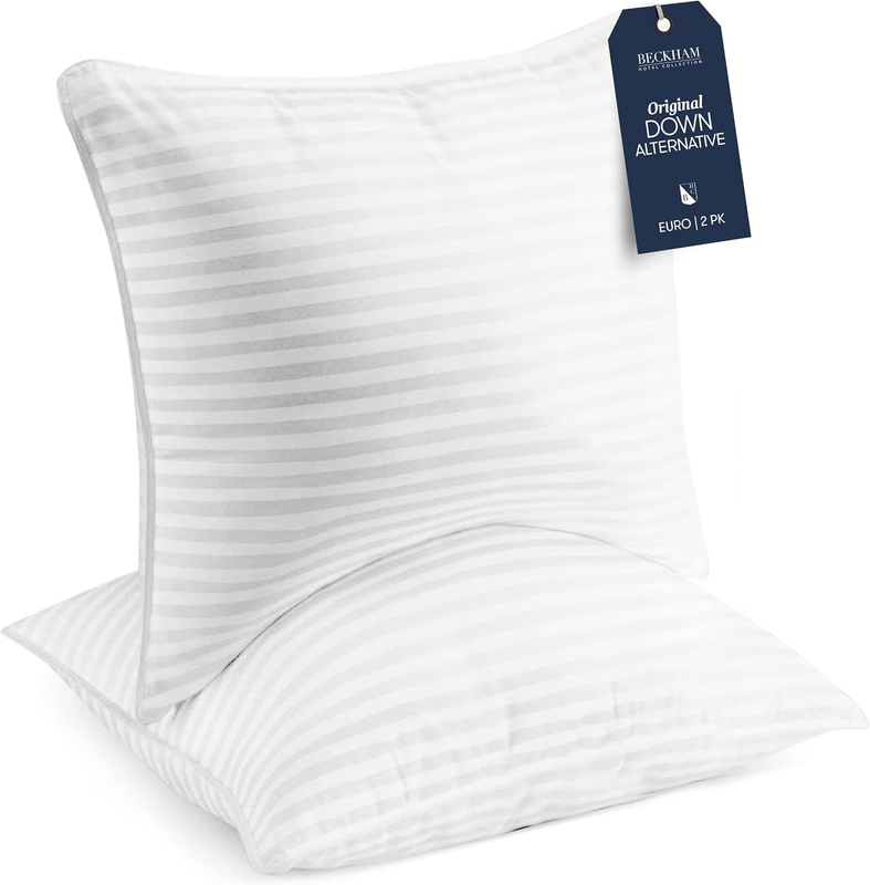 Beckham Euro Throw Pillows Set of 2 26x26 Down Alternative Inserts11