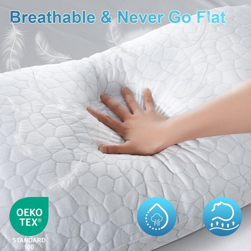 Cooling Pillow for Sleeping 2 Pack, Luxury Shredded Memory Foam Bed Queen Pillow6