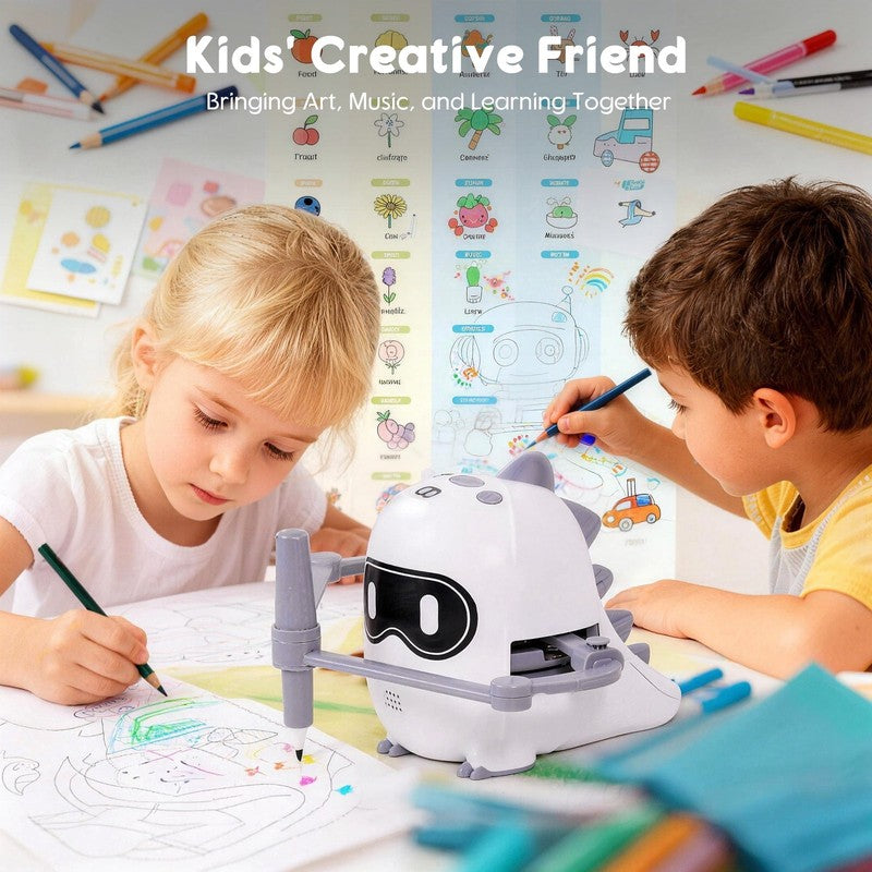 Learning Toddlers Toys, Drawing Robot for Kids with 100 Cards, Montessori Painti6
